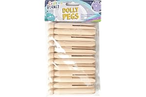 Craft Planet Dolly Pegs, 12 Pieces, Natural, Craft Accessories, Wooden Dolls Pegs, Dolly Pegs For Shapes, People, Fun Little Craft For Early Years, Peg Craft Resources, Wooden Craft Accessories