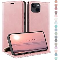 Handyhülle Für IPhone 15 6.1" – PU Leder Klapphülle Mit RFID-Schutz, Kartenfach & Gehärteter Glas-Schutzfolie