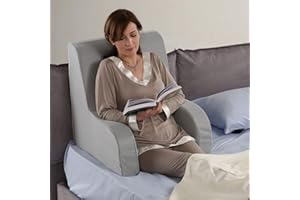 GEEMMA S.R.L. Poltrona comodone PLUS DISPOSITIVO MEDICO, schienale ortopedico o poltrona sanitaria con tessuto sfoderabile e lavabile. Poltrona da letto per anziani o allattamento, poggia schiena letto Grande