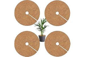 Wisdomgarden Kokosscheibe, Kokosfaser Baummulch Ringschutzmatte, Kübelabdeckung Pflanzenschutz Winterschutz für Topfpflanzen, Baum Pflanze Ring Matten für Wurzelschutz-4pcs Ø 65cm