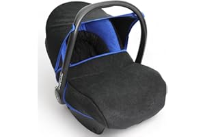 KIDDIBASE Replacement Seat Cover fits Maxi-COSI CabrioFix Group 0+ Infant Carrier - 6 Piece - Set (Royal Blue/Black)