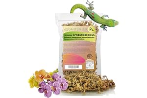 GARTEN LUX Bouchons de sphaigne de qualité supérieure de GartenLux - Mélangeur à la Main en Nouvelle-Zélande à Longues Fibres pour Orchidées - 2 Litre