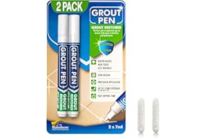 RAINBOW CHALK MARKERS LTD Twin Pack White Grout Pen - Designed for restoring tile grout in bathrooms & kitchens (White)