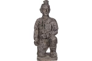Enorm XXL tung (8 kg) staty terrakotta krigare, kinesisk krigare, 82 cm