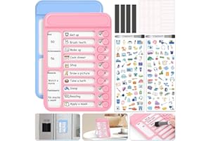Audab Trocken abwischbare Aufgabendiagramm für Kinder, magnetische Checklistentafel, My Chores Slider Chart To-Do-Listentafel, Routinediagramm, Aufgaben-Tracker für Zuhause, Kühlschrank, Wand,