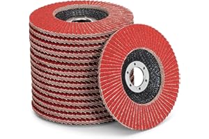 Disco ventilador cerámico de alto rendimiento FD-Workstuff │ Paquete de 10 │ Diámetro 125 mm │ Grano 60 │ Para metal │ Grano cerámico autoafilable │ Discos ventiladores, discos abrasivos,