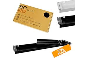 boho office® Schublade „Ultra Pen“, Organizer, Unterbauschublade, Utensilen-Auszug, schwarz, extrabreite 85 x 18,5 cm zur Befestigung unterhalb der Schreibtischplatte mit praktischem Einsatz fürs Büro