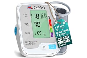 OxiPro BP1 Blood Pressure Monitors - Health & Pharma Recommended - BP Blood Pressure Machines for Home Use with Heart Rate Mo