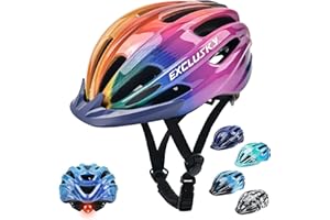 ‎EXCLUSKY Exclusky Fahrradhelm Kinder Jungen 50-57 cm Kinder Fahrradhelm mit Licht Kinder Fahrradhelm mit Visier Fahrradhelm Mädchen Mehrere Belüftungen Helm Kinder 5-13 Jahre