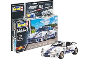 Revell Modellbausatz Porsche 934 RSR Martini - Maßstab 1:24 - Detaillierte Karosserie und Überrollbügel - Mehrteiliger Motor und drehbare Räder - Originalgetreues Martini-Dekor
