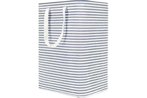 DOKEHOM 80L Independiente Cesta de lavandería plegable Cestas de Almacenamiento, Algodón (Azul)