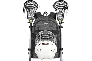 Goloni Lacrosse Equipment Backpack with Two Sticks Holder and Separate Cleats Compartment Field Hockey Bag