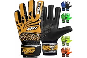 RAXAN Kids Junior Goalkeeper Gloves Boys and Girls Training Gloves Non-slip Wear Resistant Latex Material to Give Goalie Protection to Prevent Injuries