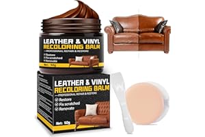 INPUMO Balsamo Ricolorante per Pelle, Kit di Riparazione per Pelle, 50 g di Rinnovatore di Colore per Pelle Scolorita e Graffiata per Divani, Sedili Auto, Abbigliamento e Accessori in Pelle (Marrone Scuro)