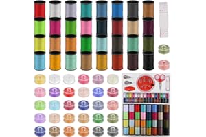 Unvtap Nähgarn Set 64 Stück Nähgarn Set für Nähmaschine, Nähfaden für Nähmaschine Wewing Thread Nähmaschinengarn Set Mix-Farben Faden Nähmaschine mit Zubehör für Hand und Nähmaschine