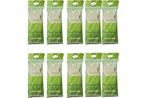 VIDOELETTRONICA Lot de 120 fourchettes biodégradables et compostables, blanches, couverts en fibre de sucre, 10 paquets de 12 pièces de vaisselle bio Eco Friendly (120 fourchettes)