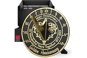 THE METAL FOUNDRY Anniversary Sundial Gift For 50th Golden Wedding Anniversary In 2025 - Recycled Metal Home Decor Or Garden Present Idea - Handmade In UK For Him, Her Parents Or Couples 50 Year Celebration