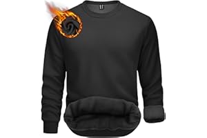 TACVASEN Fleecepullover Herren Sweatshirt Gefüttert Winter Warme Sport Langarmshirt Rundhals Outdoor Pullover Männer