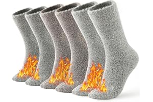Onvavient Wollsocken Herren Damen, 6 Paar Dicke Warme Socken Thermo Wintersocken Atmungsaktiv Winter Stricksocken für Damen Herren Outdoor Wandern