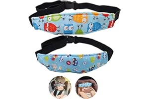 Abnaok 2pcs Cale Tete Enfant Voiture, Cale Tete Bébé Voiture Aidez Votre Enfant à Dormir, Réglable Tête Fixation Holder pour Enfants Bandeau Voiture pour Enfant