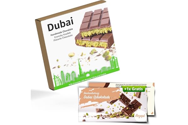 Dubai choklad - med pistage & Kadayif enligt originalreceptet - 100 gr. mjölkchoklad