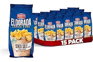 AMICA Chips | Eldorada Patatine Ricetta Senza Sale Aggiunto, Lenta Cottura, Taglio Spesso e Croccante, Senza Glutine, 15 Pezzi x 100 gr