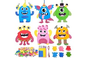 Gulxwis 12 stycken monster barn DIY kit, kreativt EVA-skumset, Halloween DIY för pojkar och flickor 3, 4, 5, 6, 7, 8, 9, 10 år, manuell födelsedag, halloween och karnevalsgåva