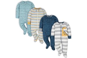 Gerber Baby Boys 4 Pack Sleep 'N Play Footie Baby and Toddler Sleepers