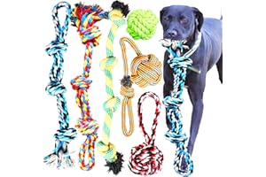 Youngever Zestaw 6 zabawek dla dużego psa, niezniszczalna zabawka, dla psa lina dla dużego rozmiaru