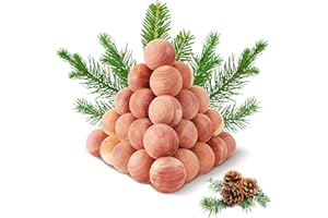 Yizhet Cedro Antipolillas, 40 Piezas Bolas de Cedro Antipolillas Natural contra de Polilla para Ropa, Armarios, Ambientador, Perchas, Cajones