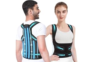 PERECHGES Rücken Geradehalter, Haltungskorrektur Rücken Damen Herren, Einstellbare volle Rückenlehne für Nacken Schultern Zurück, Skoliose und Rundrücken Korrektur Bietet Form für Damen und Herren (Schwarz, M)