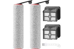 Druuzyl Rouleau de Brosse de Rechange et Filtre HEPA pour dreame H12 Pro Accessoires Aspiration Humide/Sèche 2 Rouleaux de Brosse + 2 Filtres + 1 Brosse de Nettoyage pour Nettoyage Humide/Sec