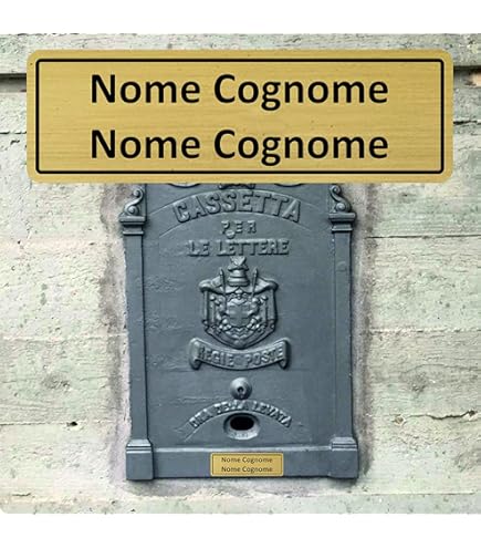 Targa Nome In Ottone Personalizzata - 62x25mm Con Incisione, Per Porte, Studio O Campanelli, Angoli Concavi