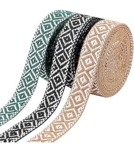 16062 - Rollo De Cinta Jacquard Dorada De 11 Yardas, 1.6 Cm De Ancho, Ribete De Jacquard De Llave Griega, Cintas Tejidas, Collares De Perro, Cinta