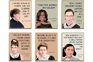 WINDVALE Women's History Month Posters 6 Pack Inspirational Posters for History Classroom Motivational Poster Famous Women in History for High Middle School