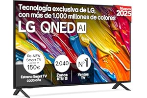 LG 55QNED84A6C - TV 55", 4K QNED EVO, Smart TV, WebOS 25, Procesador Potente e Inteligente, Super Upscaling, Dolby Dilgital Plus, Alexa/Google Assistant, Negro