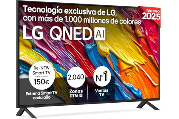 LG 55QNED84A6C - TV 55", 4K QNED EVO, Smart TV, WebOS 25, Procesador Potente e Inteligente, Super Upscaling, Dolby Dilgital Plus, Alexa/Google Assistant, Negro