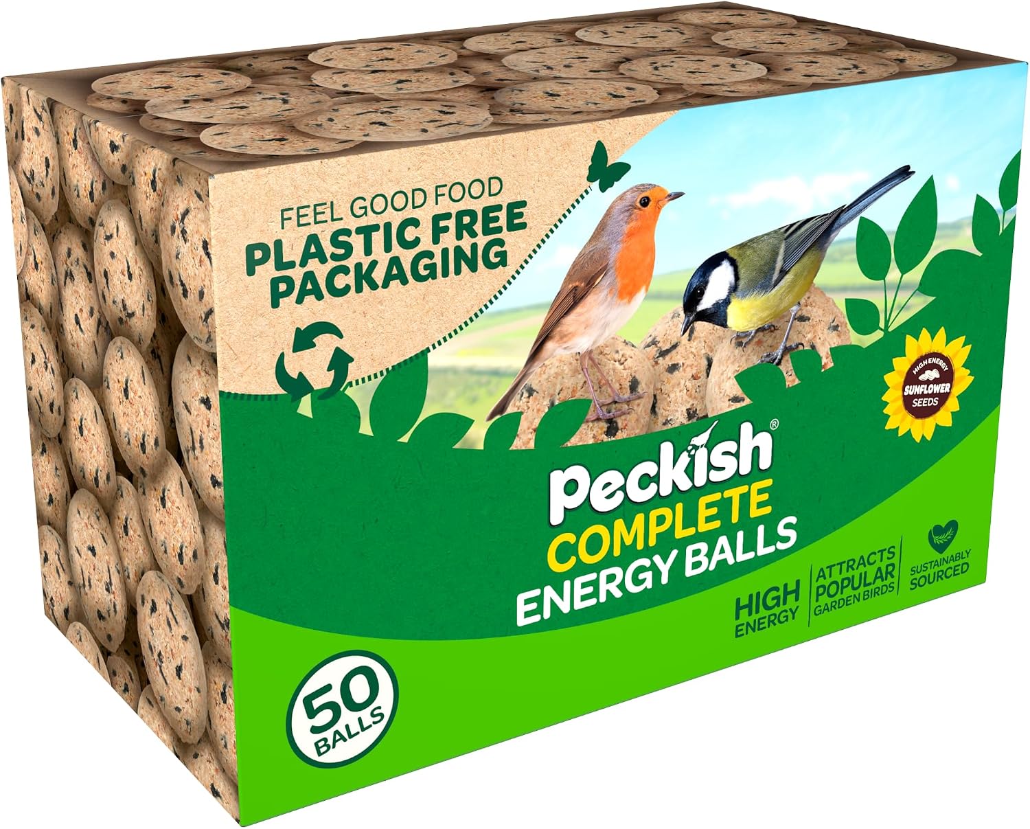 Peckish 60051245 Natural Balance Energy Balls 50 Box, Brown