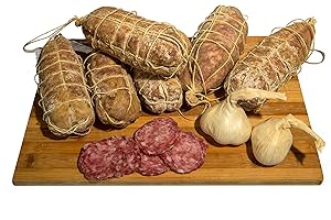 Salame bergamasco nostrano stagionato dei dossi Cascina Pizzocchero confezione con un salame da 600 g ca