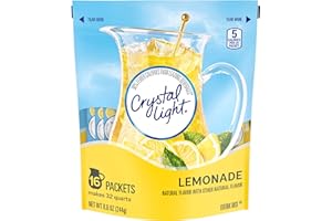 VCCUIOB Crystal Light Lemonade Sticks, Natural, 8.6 Ounce Packets, 16 Count