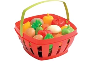Ecoiffier 966 – Panier à provisions avec fruits et légumes, accessoires, rouge