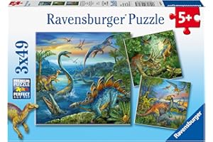 Ravensburger Kinderpuzzle - 09317 Faszination Dinosaurier - Puzzle für Kinder ab 5 Jahren, mit 3x49 Teilen