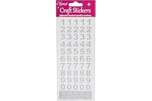 Oaktree Crafts Eleganza Bold Number Set, Silver Number 66,16.5 x 7.6 x 0.2 cm