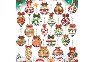 AOMANTIC SARL 20 Pezzi 5D Diamond Painting Portachiavi Natale, Natale Pittura diamante, Diamond Painting Natale, Diamante Portachiavi Kit di Nat-ale, Porta-chiavi Na-tale Bambini Pittura, per decorazioni natalizie