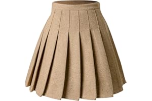 Hoerev Women Girls Versatile Plaid Pleated Skirt with Shorts for Cold Weather