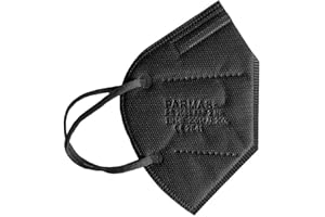 PARMASK MEDICAL Mascherine pieghevoli FFP2 NR 10 PCS certificate CE 2841, Mascherine di Protezione monouso filtranti 5 Strati, sigillate singolarmente (Nero)
