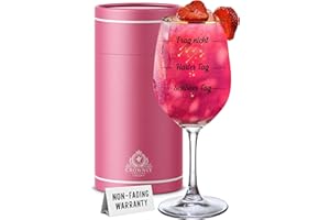 CROWNLY CRYSTAL® Lustiges Weinglas mit Spruch Frag Nicht, Harter Tag, Schöner Tag! Personalisierte Geschenke Frauen Geburtstagsgeschenk Ideen