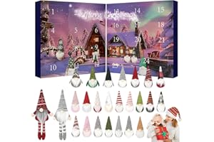 ASSLYE Christmas Gnome Advent Calendar 2025,24-Day Gonk Advent Calendar with 24 Unique Plush Gnome Decorations,Christmas Countdown Calendar for Tree Home Party Decorations,Xmas Gifts