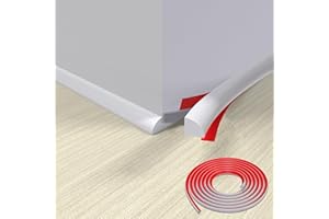 Lifuncren Moulure Auto-adhésives Flexible, 1 M Garniture de Moulure Joint Plafond Mur Quart de Rond TPE, Moulure Murale Autocollante pour Tile Edging, Bords de Carrelage, Murs, Sols, Plinthe (Blanc)
