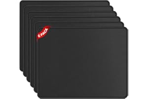 Diaryan - Lot de 6 Petits Tapis de Souris antidérapants avec Bords Cousus - 240 x 200 mm - avec Une Surface spéciale - Améliore la Vitesse et la précision - pour Ordinateur Portable - Noir
